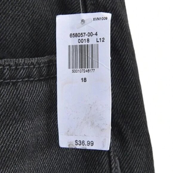 NWT Old Navy Baggy Wide Leg High Rise Black Jeans Kids Size 18 - Picture 4 of 12